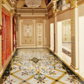 chateau custom waterjet marble inlay medallion floor design